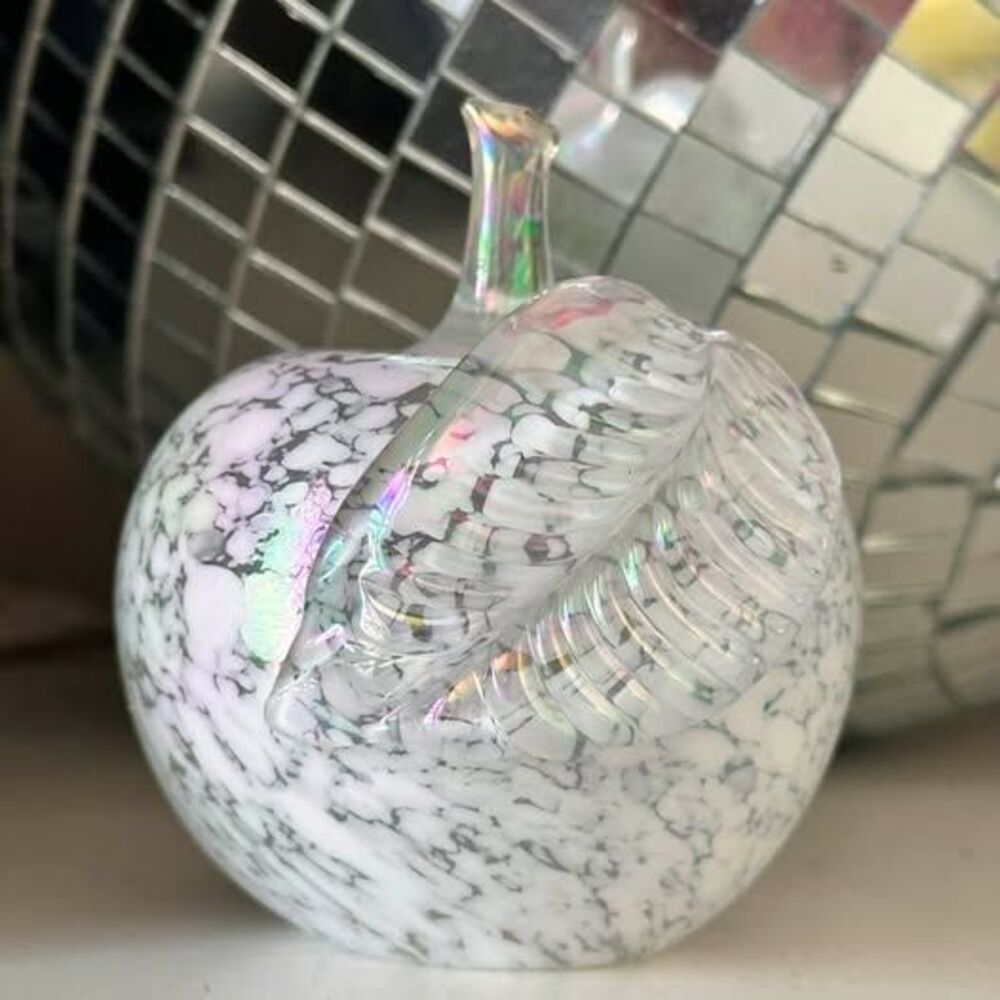 Vintage Hand-Blown Art Glass Apple Paperweight Figurine
